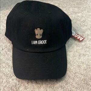 Black NWT  'I Am Groot' Cap